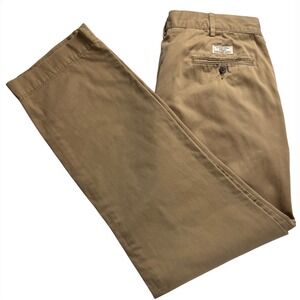 Polo Ralph Lauren Classic Chino Pants Mens 36x32 Khaki Tan 100% Cotton Twill